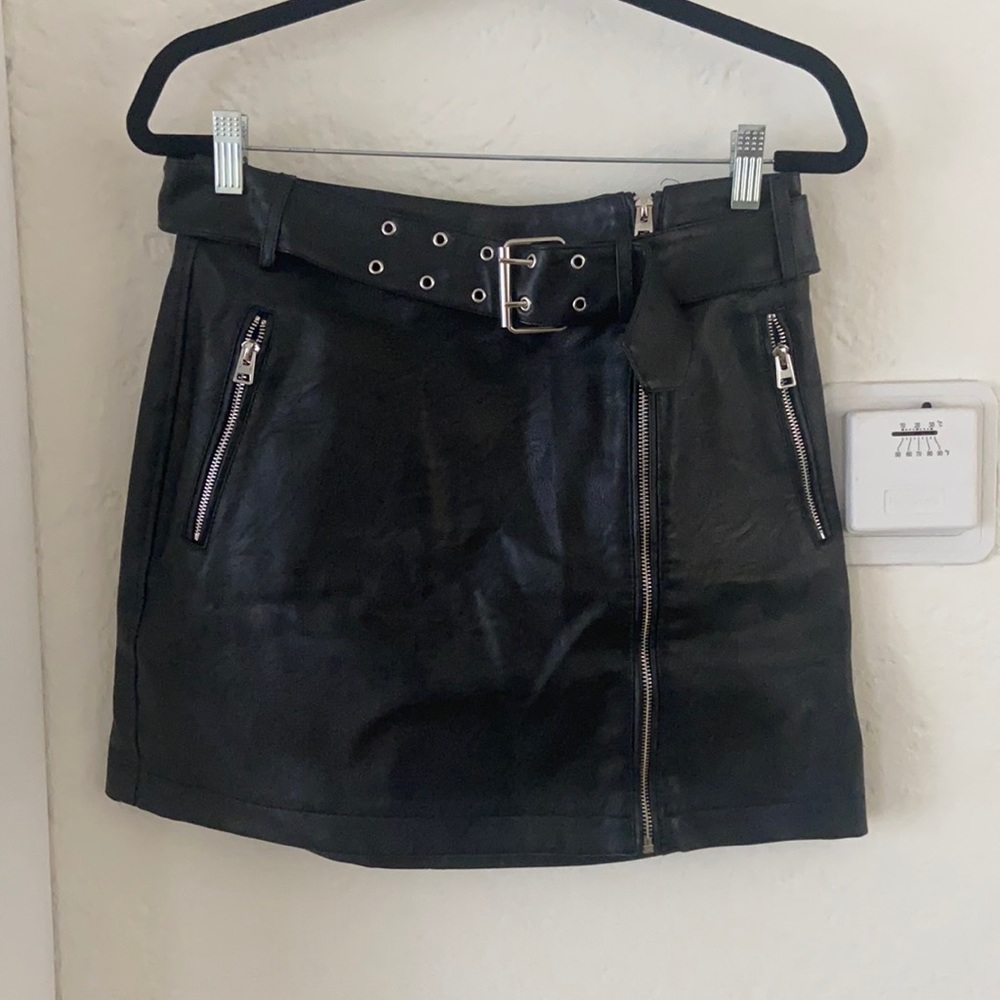 Topshop Faux Leather Skirt